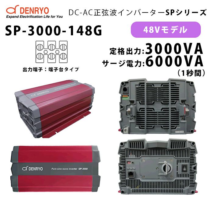 SP-3000-148G 電菱 ( DENRYO ) 正弦波パワーインバータ SPシリーズ 出力端