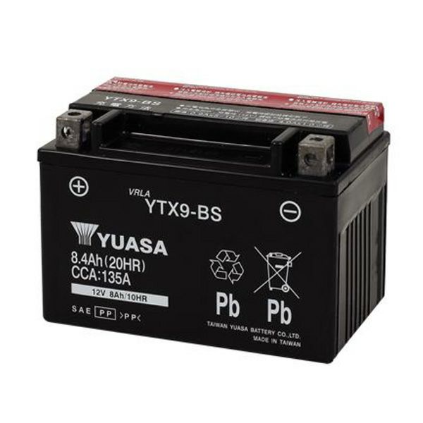 YTX9-BS 台湾YUASA 12V高品質シールド・バイク用バッテリー(電解液注入 