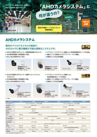 ASM09 マスプロ 高解像度AHDドームカメラ ドーム 型 AHD 防犯カメラ 約500万画素 2560×1944 防犯カメラ